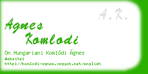 agnes komlodi business card